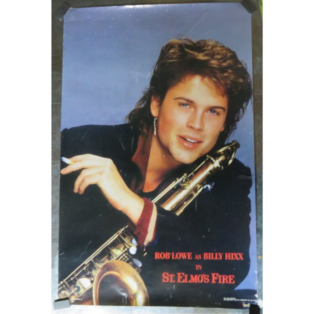 1985 ST ELMO'S FIRE ROB LOWE SAXOPHONE POSTER MOVIE FILM BILLY HIXX CIGARETTE